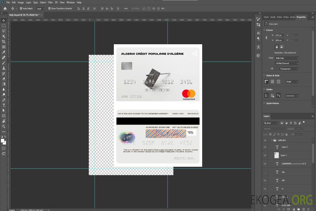 Algérie Mastercard Crédit Populaire d’Algérie template